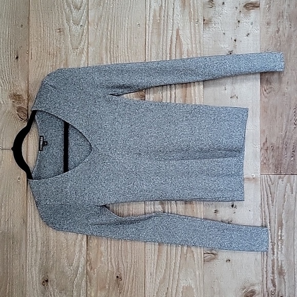 Express Size Small Gray Vneck Sweater - Picture 1 of 5